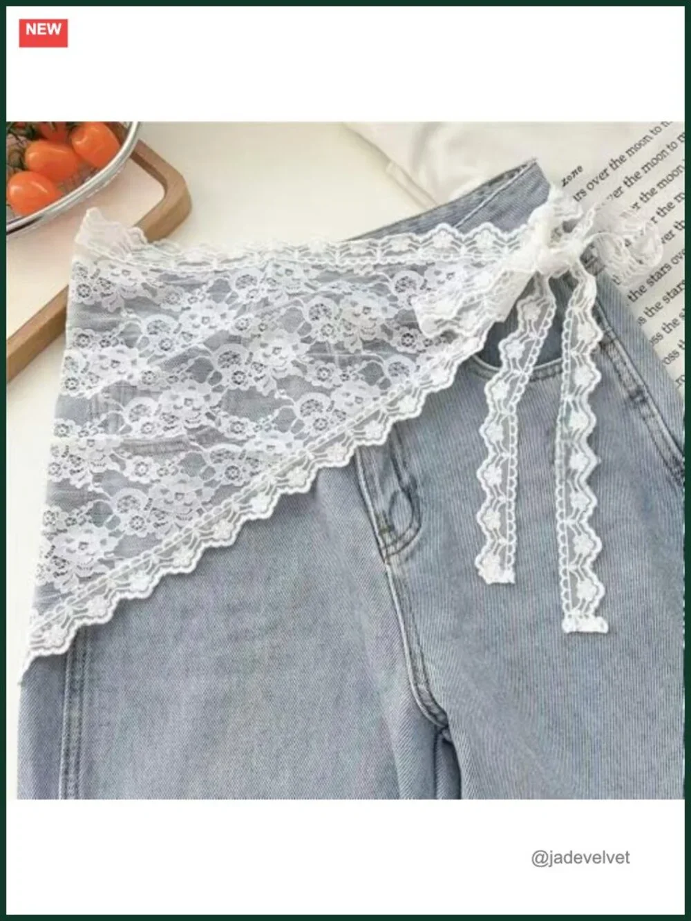 Lace Floral Triangle Scarf Wrap Belt Hair Scarf Bandana for Women
